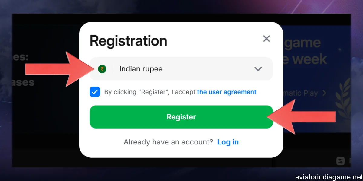 Verify your account and deposit funds to play Aviator